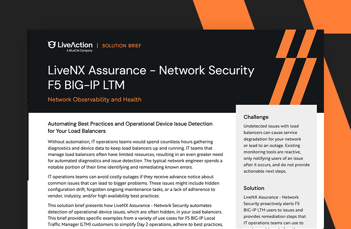 LiveNX Assurance – Network Security F5 BIG-IP LTM